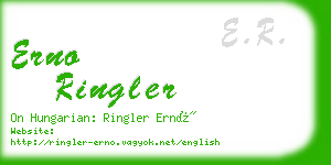 erno ringler business card